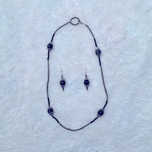 New Costume Jewelry Necklace And Earrings Set Handmade Black